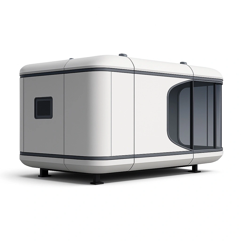 Интерьер капсульного дома Golden Bridge — общий вид