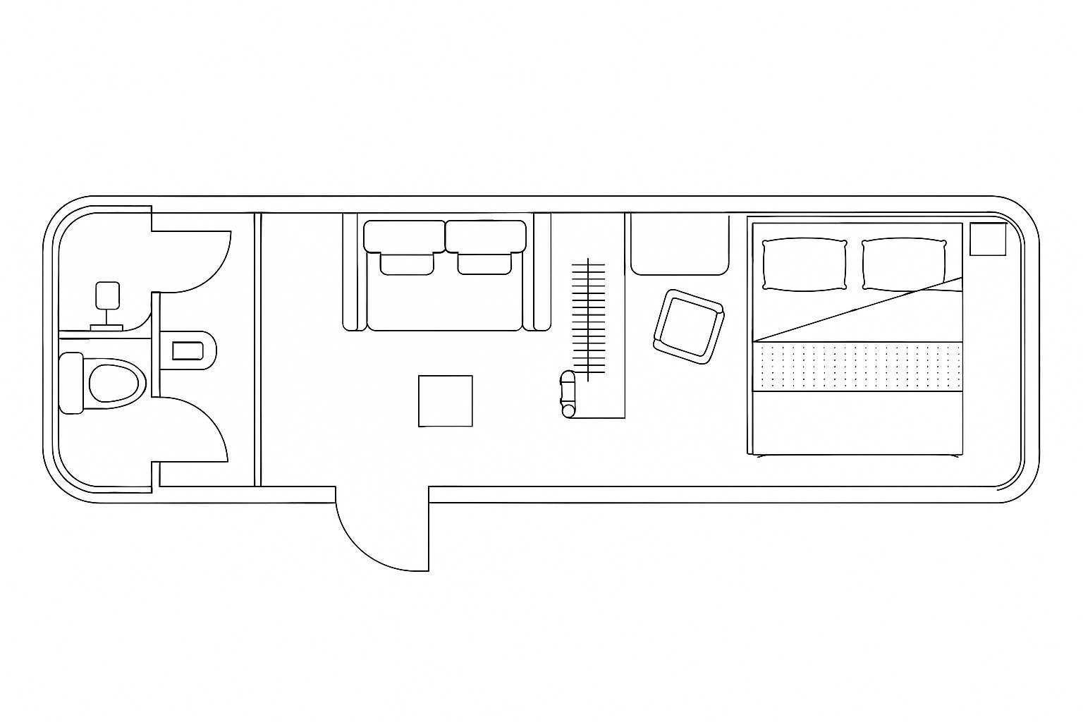 Space Cabin H5 — планировка капсульного дома